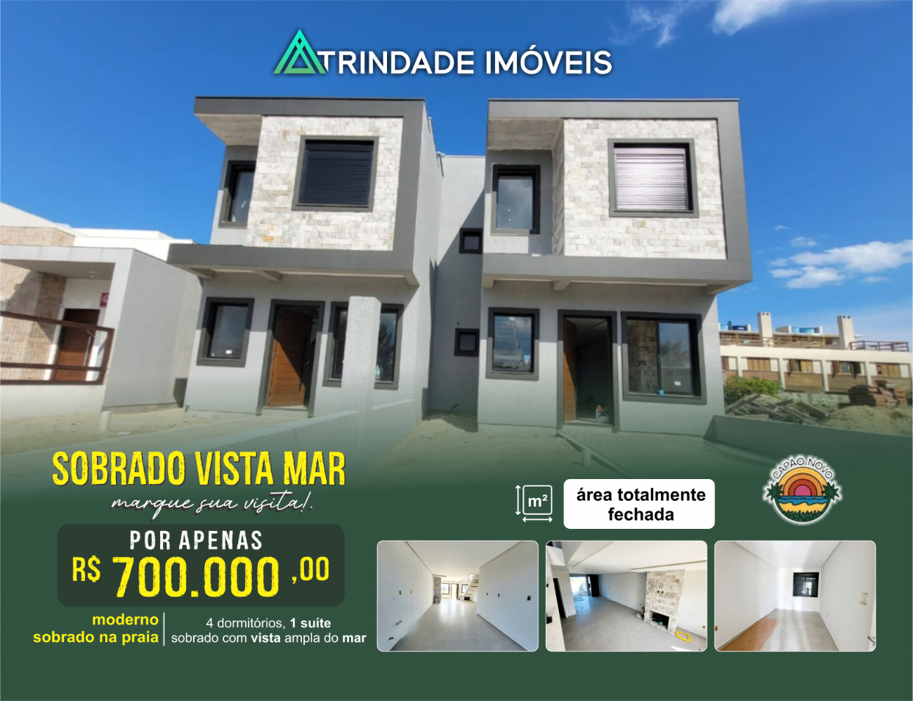 SOBRADO 4 DORM. VISTA MAR em Capão da Canoa | Ref.: 1083
